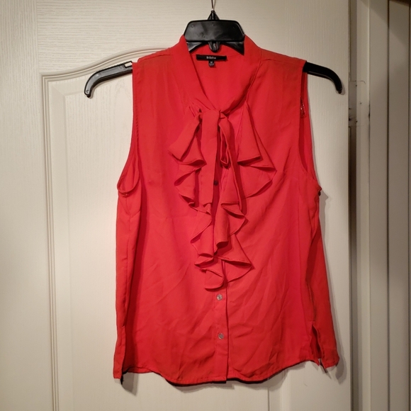 Bláshe coral/red button up Blouse - Picture 2 of 5